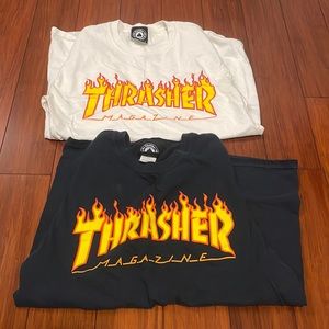 Skate Shirt Thrasher Short Sleeve White Black Lot of 2 Size Small